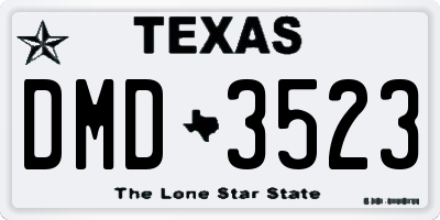 TX license plate DMD3523