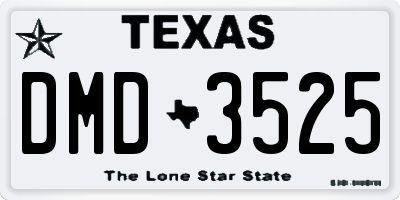 TX license plate DMD3525