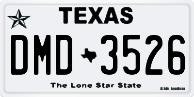 TX license plate DMD3526