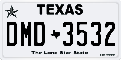 TX license plate DMD3532