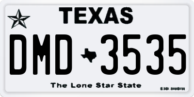 TX license plate DMD3535