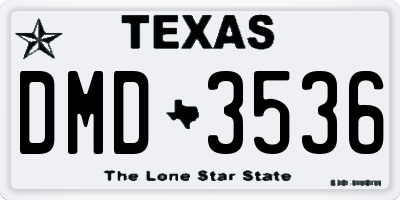 TX license plate DMD3536