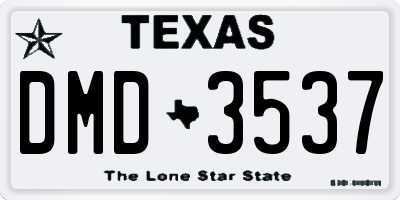 TX license plate DMD3537