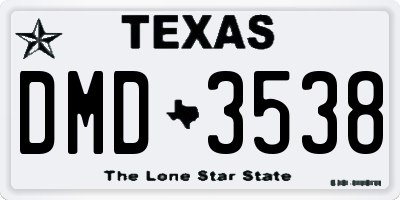 TX license plate DMD3538