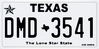 TX license plate DMD3541