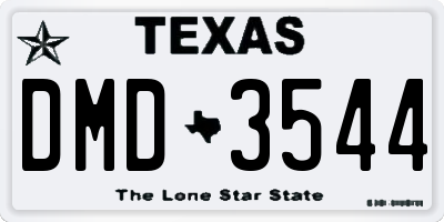 TX license plate DMD3544