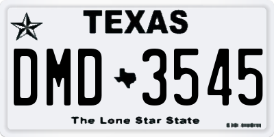 TX license plate DMD3545