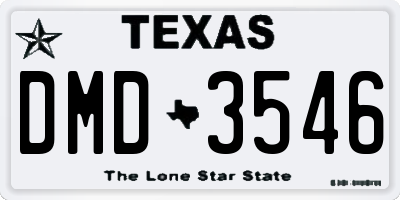 TX license plate DMD3546