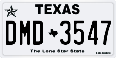TX license plate DMD3547