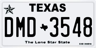 TX license plate DMD3548