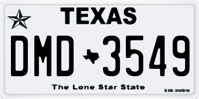 TX license plate DMD3549