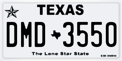 TX license plate DMD3550