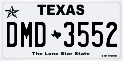 TX license plate DMD3552