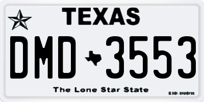 TX license plate DMD3553