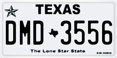 TX license plate DMD3556