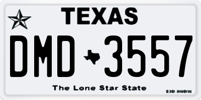 TX license plate DMD3557