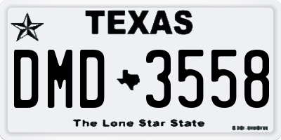 TX license plate DMD3558