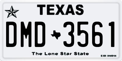 TX license plate DMD3561