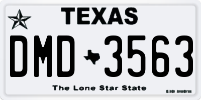 TX license plate DMD3563