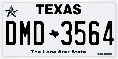 TX license plate DMD3564