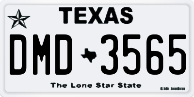 TX license plate DMD3565