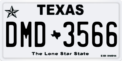TX license plate DMD3566