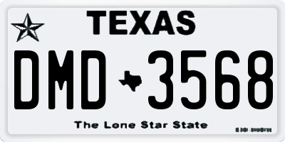 TX license plate DMD3568