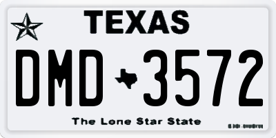 TX license plate DMD3572