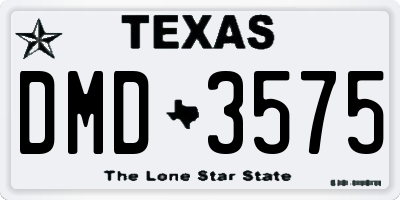 TX license plate DMD3575