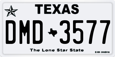 TX license plate DMD3577