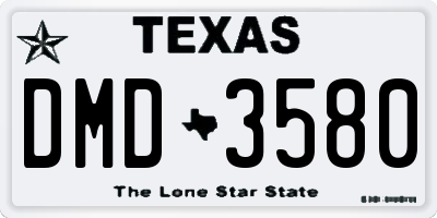 TX license plate DMD3580