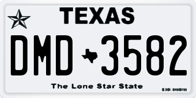 TX license plate DMD3582