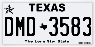 TX license plate DMD3583