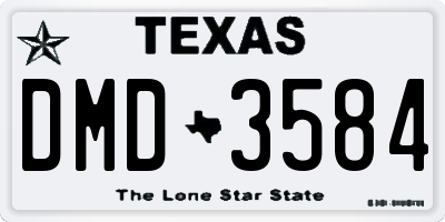 TX license plate DMD3584