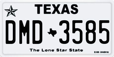TX license plate DMD3585