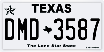 TX license plate DMD3587