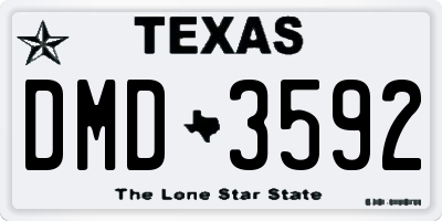 TX license plate DMD3592