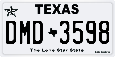 TX license plate DMD3598