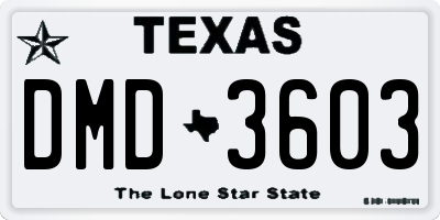 TX license plate DMD3603