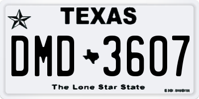 TX license plate DMD3607
