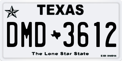 TX license plate DMD3612