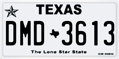 TX license plate DMD3613