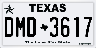 TX license plate DMD3617