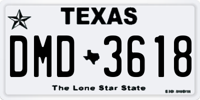 TX license plate DMD3618