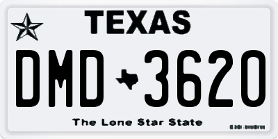 TX license plate DMD3620