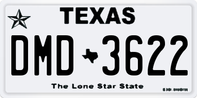 TX license plate DMD3622
