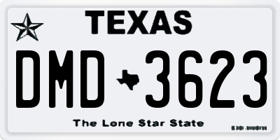 TX license plate DMD3623