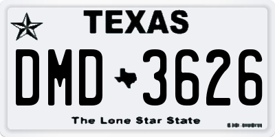 TX license plate DMD3626