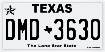 TX license plate DMD3630