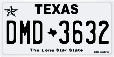TX license plate DMD3632